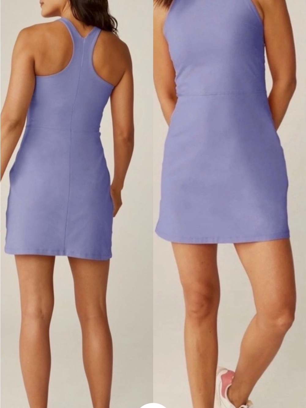 Beyond Yoga Spacedye Tennis Racerback Mini Dress - Cloud Heather Purple